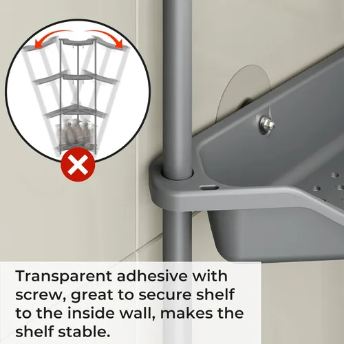 Miniatura 5 de ODesign Estante esquinero de 4 niveles para sala de estar, dormitorio, baño, estante de almacenamiento de plástico de empalme de metal, organizador
