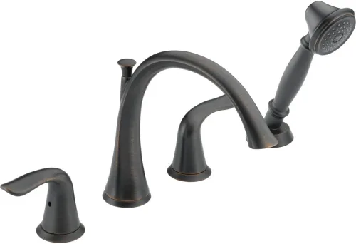 Miniatura 4 de Delta Faucet T4738-CZ Lahara Bañera Romana con Guarnición de Ducha de Mano, Bronce Champán, 9.25 x 26.00 x 9.25 pulgadas