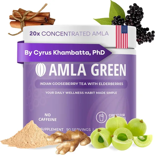 Miniatura 12 de Suplemento de superalimento en polvo Amla con especias de calabaza, 20 veces amla ultra concentrado, hecho con canela, jengibre, nuez moscada