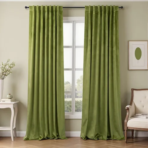 Miniatura 15 de Cortinas de terciopelo opacas para oscurecer la habitación de 63 pulgadas de largo para sala de estar, comedor, 2 paneles, privacidad pesada