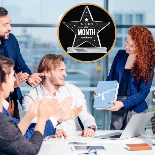 Miniatura 5 de Geetery 1 placa acrílica para el empleado del mes, regalo de agradecimiento para compañeros de trabajo, recuerdo de pisapapeles en el lugar