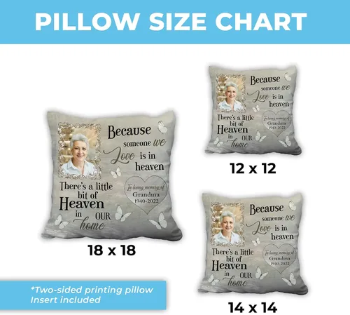 Miniatura 3 de Hyturtle Almohada conmemorativa personalizada de condolencias con relleno, 12 x 12 pulgadas, doble cara impresa con nombre personalizado, sofá