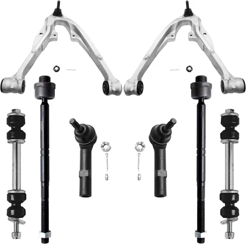 Miniatura 334 de Detroit Axle - Kit de brazos de control de extremo delantero de 8 piezas para Dodge Dakota 00-04, Durango 00-03, 4 brazos de control superior e
