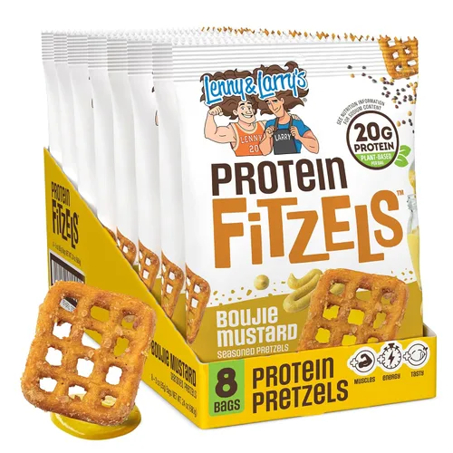 Miniatura 6 de Lenny & Larry's FITZELS Pretzels de Proteína [Paquete de Variedad GAME DAY] – 12 x Bolsas de 3oz de Bocadillos Altos en Proteína con 20g de Proteína