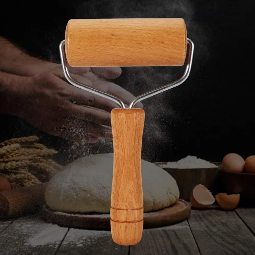 Miniatura 2 de Rodillo de pastelería y pizza Baker Roller Utensilios de cocina de madera para hornear (2)