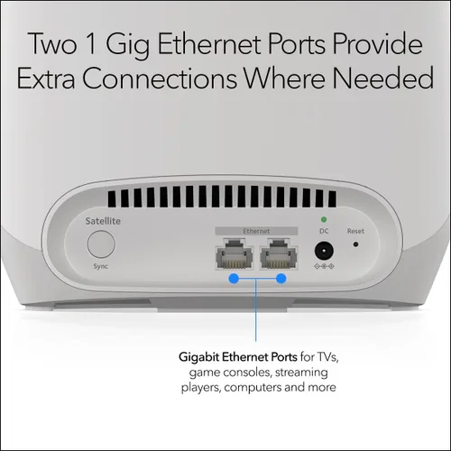 Miniatura 5 de NETGEAR Orbi Full Home Tri-Band Mesh WiFi 6 Satélite adicional (RBS760) - Funciona con tu sistema Orbi WiFi 6 - Características de seguridad - Añade