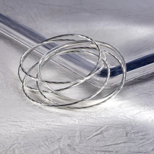 Miniatura 3 de Ross-Simons Sterling Silver Textured and Polished Rolling Bangle Bracelet