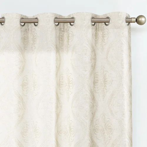 Miniatura 16 de Jinchan - Cortinas de lino bohemias para sala de estar, diseño bordado, cortinas para ventana, filtrado de luz, mezcla de lino, juego