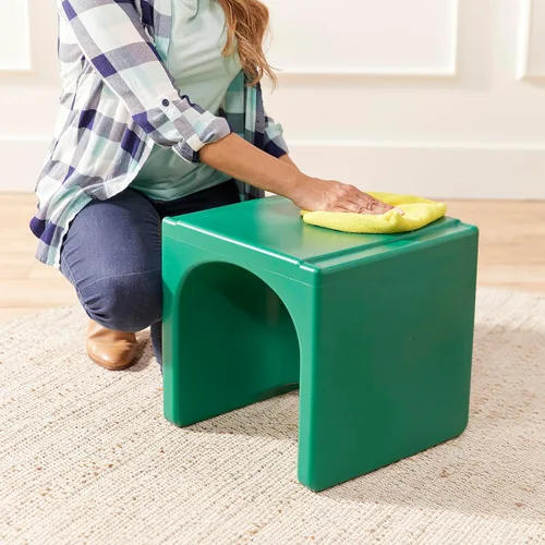 Miniatura 10 de ECR4Kids juego de mesa Tri-Me y sillas Cube, muebles multiusos, verde, 3 piezas