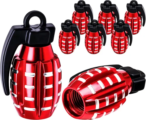 Miniatura 32 de 6 tapas de válvula de neumático, cubiertas universales de válvula de neumático de aleación de aluminio para automóviles, camiones, SUV, Rojo