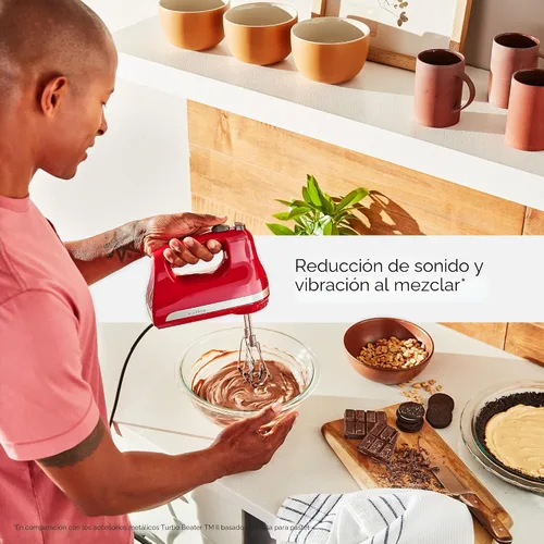 Miniatura 5 de KitchenAid KHM6118 - Batidora de mano de 6 velocidades con batidores de borde flexible Empire Red
