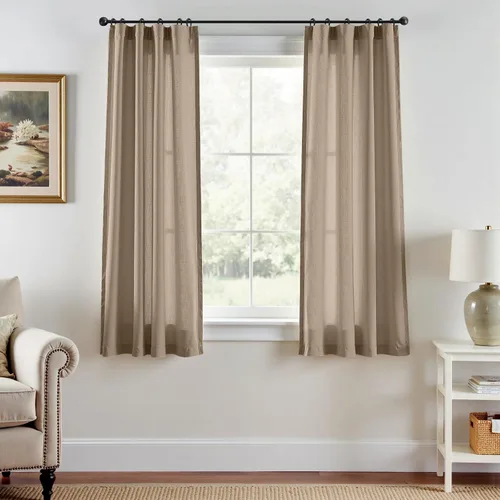 Miniatura 61 de JINCHAN Cortinas de lino de 108 pulgadas de largo, juego de 2 paneles, cortinas de ventana para sala de estar y dormitorio, cortinas