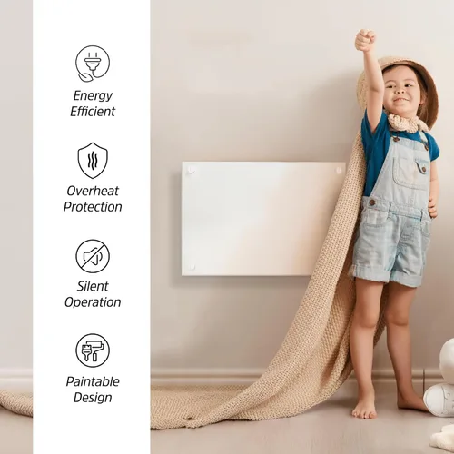 Miniatura 5 de EconoHome - Calentador de pared por convección con termostato - Panel calefactor de pared eléctrico montado de 250 W - Modelo actualizado, 120 V