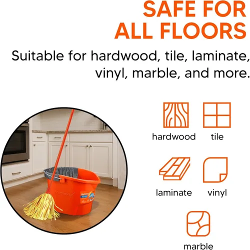 Miniatura 6 de Macromax First Cleaning Set - Juego de trapeador compacto y cubo con mango ergonómico, fuerte absorción y secado rápido, limpiador de suelos diario