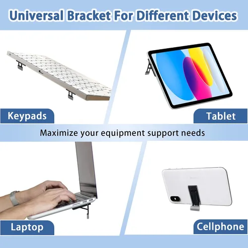 Miniatura 5 de 2 soportes pequeños para teclado para escritorio, elevador de teclado portátil para escritorio con 3 ángulos ajustables, elevador de computadora