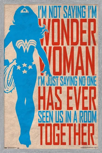 Miniatura 13 de Trends International DC Comics - Póster de pared de identidad secreta, Mujer Maravilla, 22.375 x 34 pulgadas, versión enmarcada en negro Versión