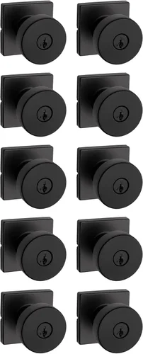 Miniatura 29 de Kwikset Pismo Manija de privacidad para puerta, para interiores, con cerradura, sin llave, con protección Microban, para baño y dormitorio, negro