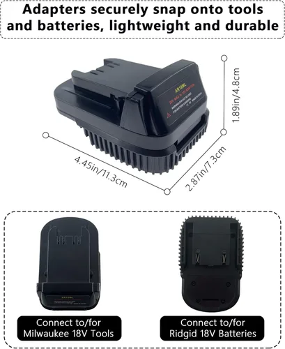 Miniatura 3 de TPDL Adaptador para batería Ridgid AEG de 18 V a herramientas inalámbricas Milwaukee M18 de 18 V, uso para baterías Ridgid de plataforma de 18 V