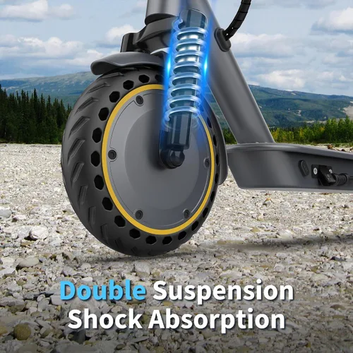 Miniatura 4 de WERHY H5PRO Scooter eléctrico con doble suspensión, motor sin escobillas de 350 W y 19 MPH, 15 millas de largo alcance, neumáticos sólidos de 8.5
