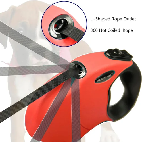 Miniatura 2 de Correa retráctil para perro, manos libres, longitud ajustable de 16 pies con bloqueo de seguridad, cinturón de nailon duradero para perros pequeños