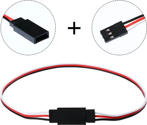 Miniatura 3 de Tecunite 20 cables de extensión servo de 3 pines, cable de extensión de servo RC hembra a macho, conectores de cable para tablero de control