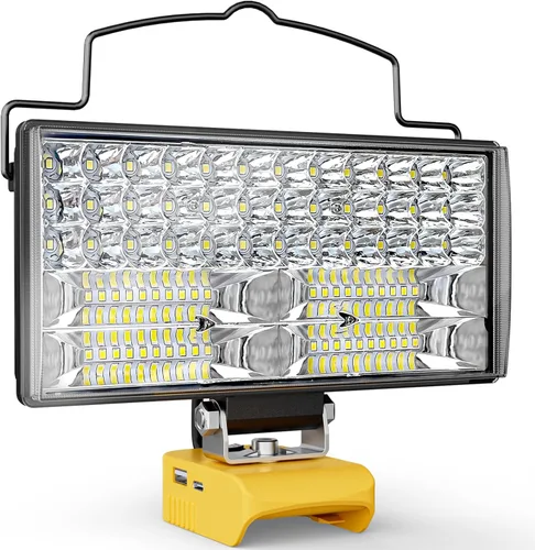 Miniatura 10 de Ecarke 2 PCS Luz de Trabajo LED Inalámbrica Compatible con DeWALT 20V: 70W 7000LM Linterna con USB y Puerto de Salida de Carga Tipo-C, Luz