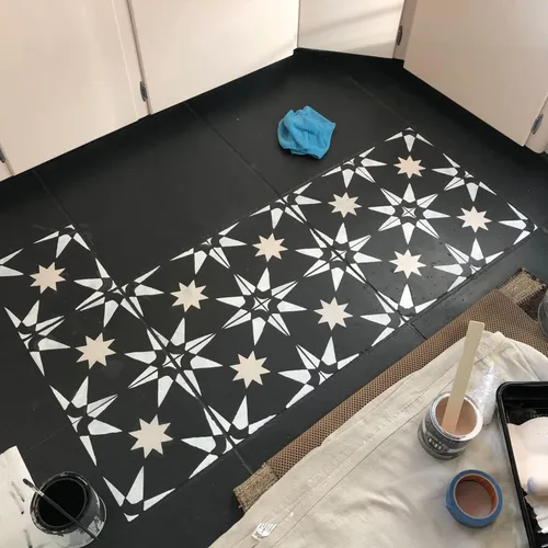 Miniatura 4 de 4 plantillas de azulejos reutilizables de 8 x 8 pulgadas, plantillas de concreto para patio, plantillas de piso para pintar pisos, plantillas