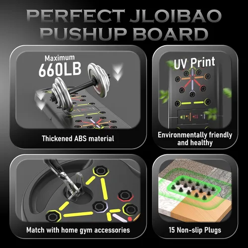 Miniatura 5 de JLoibao Push Up Board Fitness, Portable Pushup Board for Men, Foldable Push up Bar, Workout Home Gym Equipment, 20 in 1 Exercise Pushup Handles for