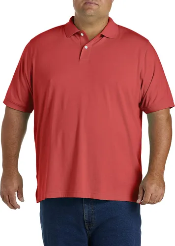 DXL Big Tall Essentials - Camisa polo de punto acanalado para hombre lavable a máquina sin etiquetas camisa de manga corta con cuello de punto