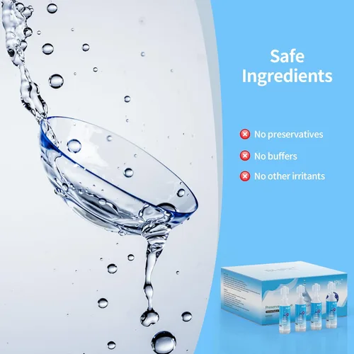 Miniatura 3 de Solución salina libre de conservantes, 100 viales de 0.2 fl oz cada uno, para lentes de contacto esclerales, suaves y rígidas, permeables a