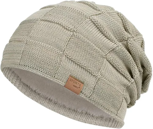Miniatura 50 de Vgogfly Slouchy Beanie for Men Winter Hats for Guys Cool Beanies Mens Lined Knit Warm Thick Skully Stocking Binie Hat