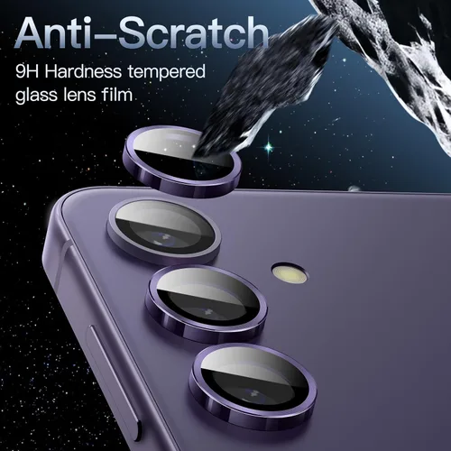 Miniatura 4 de JETech Protector de lente de cámara para Samsung Galaxy S24+ / S24 Plus, cubierta de anillo individual de metal de vidrio templado 9H, bandeja
