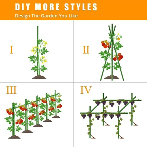 Miniatura 7 de LAVEVE Garden Stakes - Estaca para tomate de acero resistente de 48 pulgadas, soporte recubierto de plástico para asegurar árboles, plantas
