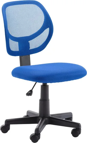 Amazon Basics Silla de escritorio de la oficina de tareas de la computadora de atrás con ruedas giratorias - azul