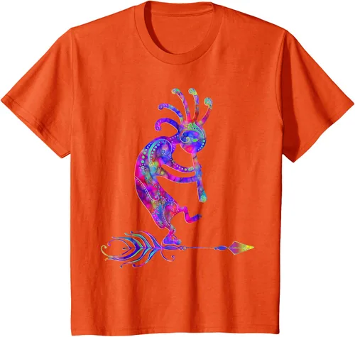 Miniatura 36 de Native American Kokopelli With Feather 2 - Camiseta Fan Fun, Negro, S