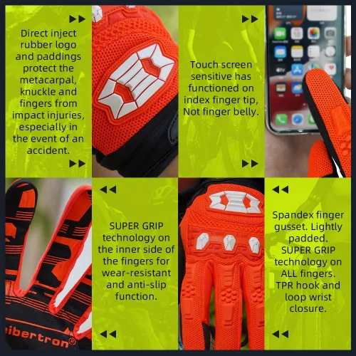Miniatura 5 de Seibertron - Guantes unisex para bicicleta BMX MX ATV MTB, guantes para bicicleta de montaña, ciclismo, todoterreno/Dirt Bike, guantes de carretera