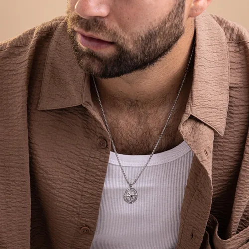 Miniatura 28 de Galis Collar para hombre, collar de cadena de plata de acero inoxidable de alta calidad para hombres, no se deslustra, cadenas para hombres