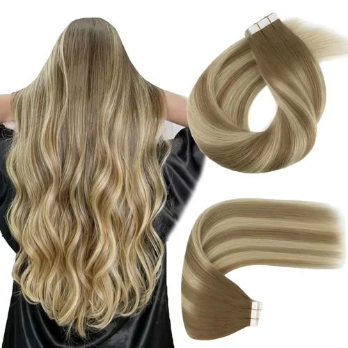 Miniatura 38 de ABH AMAZINGBEAUTY HAIR Extensiones de cinta de cabello humano Remy real, Remi, extensiones de cabello negro con pegamento en trama de piel