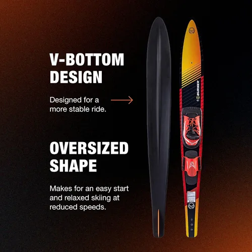 Miniatura 5 de HO Combo de esquís acuáticos deportivos con fijaciones Blaze, 140 lbs+, velocidad máxima 26 mph, dorado/negro