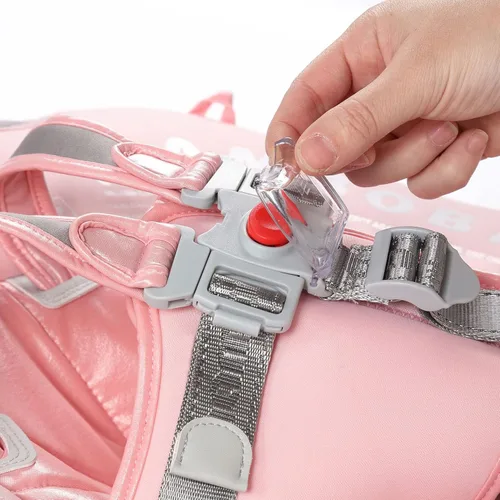 Miniatura 5 de Mambobaby Flotador con Toldo Tamaño Mejorado, No Inflable, para Bebé Infantil, Flotador de Piscina Inteligente, Mambo Flotador de Natación, Rosa