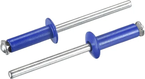 Miniatura 7 de uxcell Remaches ciegos de aluminio, 0.157 in x 0.236 in (5/32 pulgadas x 15/64 pulgadas), remache de extremo abierto, cabeza redonda plana para unir