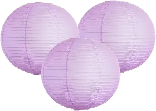 Miniatura 17 de Paquete de 3 linternas redondas de papel para decoración de boda y fiesta de cumpleaños (azul bebé, 4 pulgadas/3.9 in)