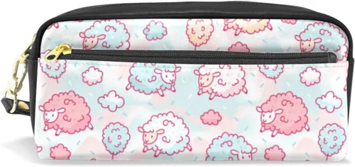 Miniatura 7 de Estuche portátil de gran capacidad con diseño floral de frutas de fresa, bolsa de maquillaje de piel sintética, organizador de maquillaje con asa