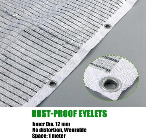Miniatura 2 de 70% Tela de tela para jardín, papel de aluminio, malla reflectante plateada, refugio solar para jardín, toldos, toldos, lona, pantalla de valla