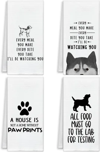 Juego de 4 toallas de cocina para mujeres y hombres, toallas de mano para perros, toallas de cocina para hornear, regalos para amantes de los
