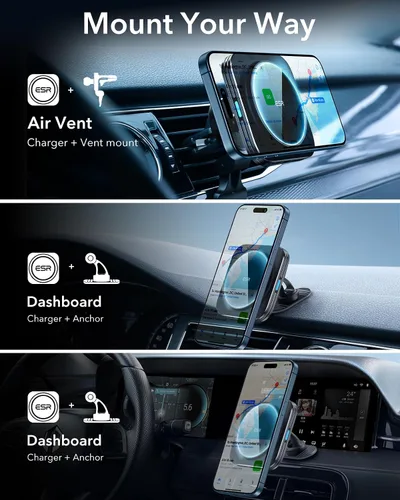Miniatura 7 de ESR para Cargador de Coche MagSafe de 15W, Cargador de Coche MagSafe, Soporte Magnético Inalámbrico para Ventiscacha/Salpicadero para iPhone