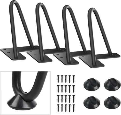 Miniatura 19 de SMARTSTANDARD Patas de muebles de horquilla de alta resistencia de 4 pulgadas, proyectos de bricolaje de metal para el hogar para soporte de TV