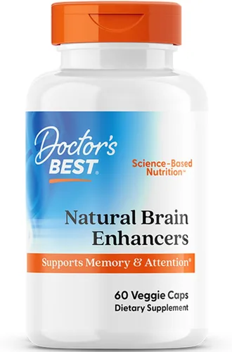 Doctor's Best Natural Brain Enhancers - Suplemento de salud cerebral para apoyo de memoria y concentración, fosfatidilserina, alfa GPC y cápsulas de
