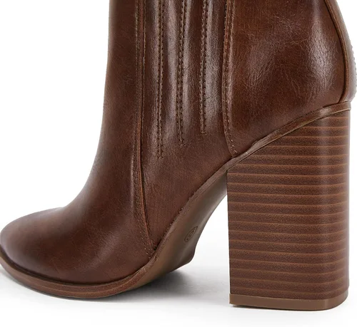 Miniatura 4 de Botines de tacón de bloque medio apilados con punta puntiaguda para mujer
