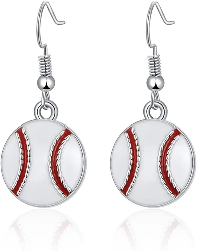 Aretes colgantes de pelota deportiva aretes de fútbol, baloncesto, fútbol, voleibol, béisbol para mujeres fanáticos